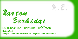 marton berhidai business card